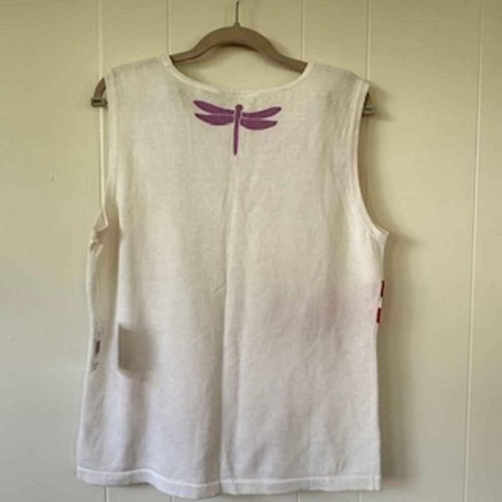 NWT Kim Rogers Size Large Dragonfly Sleeveless Sweater - Picture 2 of 7